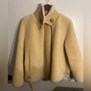 Yellow Shearling Jacket Coat
